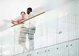 Two people talking