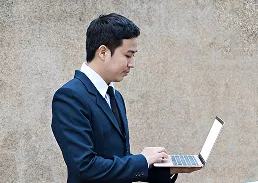 Man working on his laptop